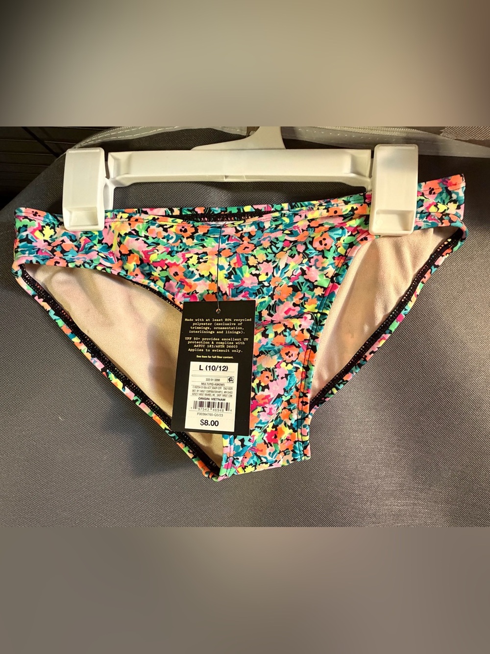 art class Girls' Floral Multicolor Bikini Bottoms - Size Large (10/12) NWT